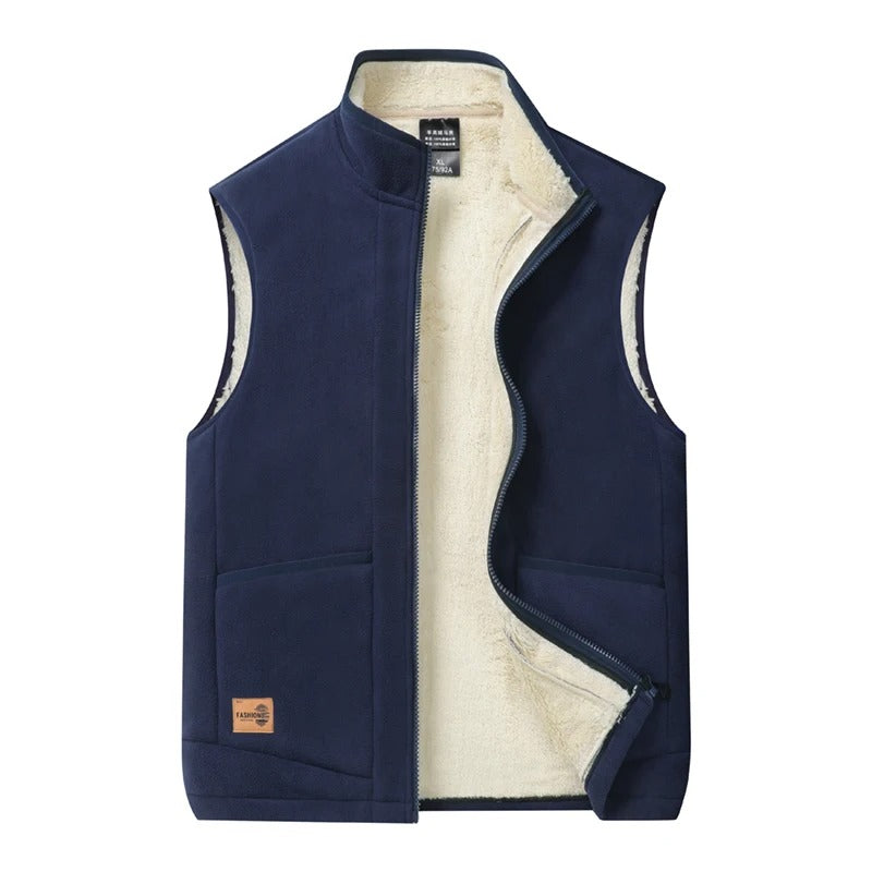 Gilet invernale imbottito da uomo in grigio e blu marino