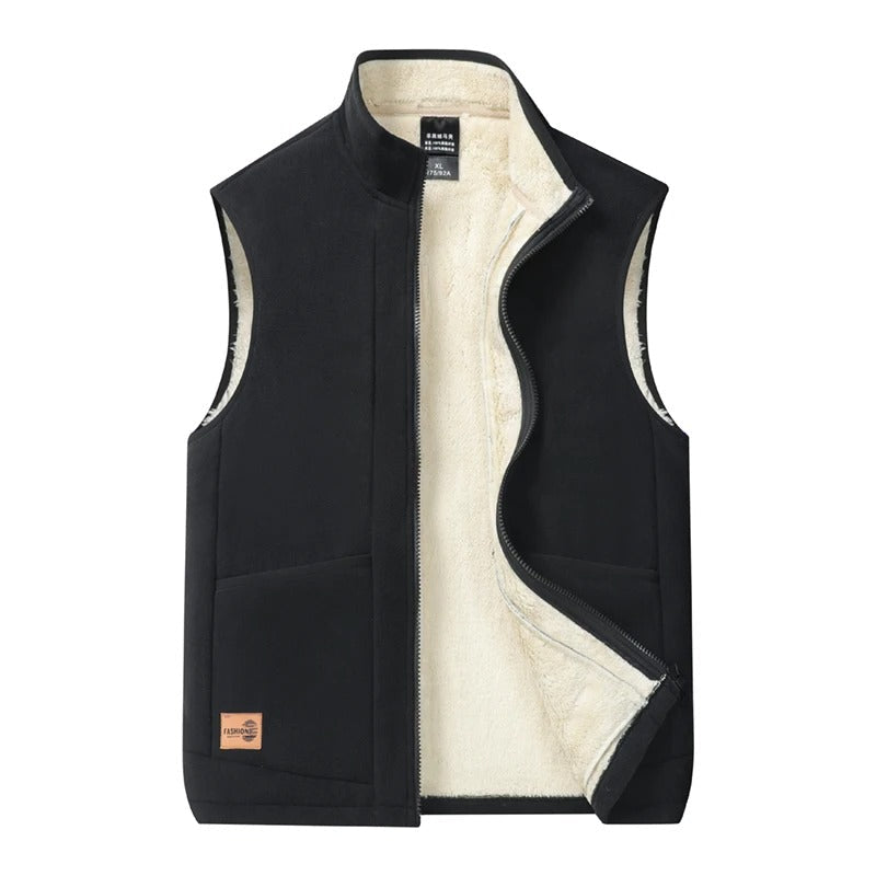 Gilet invernale imbottito da uomo in grigio e blu marino