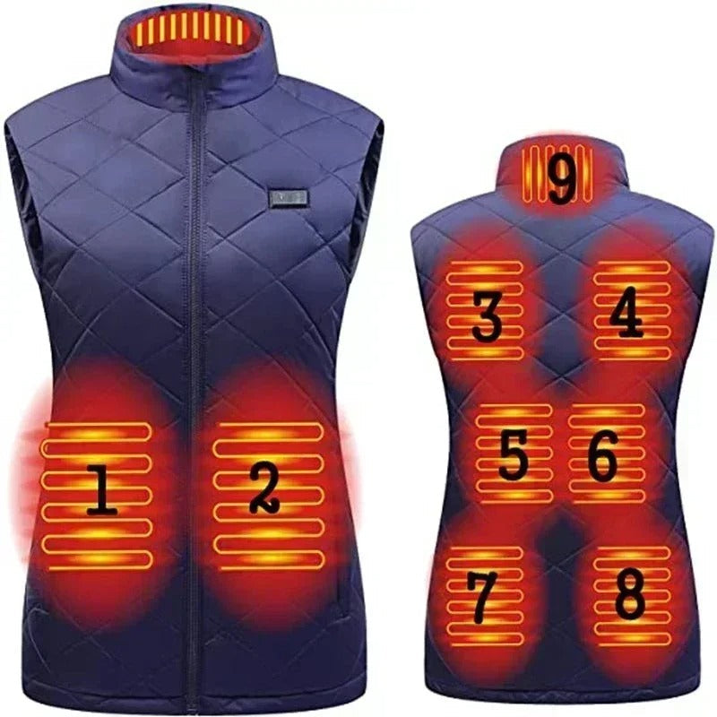 Gilet riscaldato da donna a 9 zone