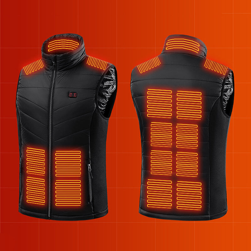 Gilet riscaldato in grafene | Zone riscaldanti ricaricabili tramite USB | Nero