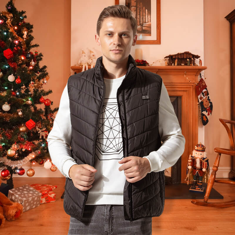 Gilet riscaldato in grafene | Zone riscaldanti ricaricabili tramite USB | Nero