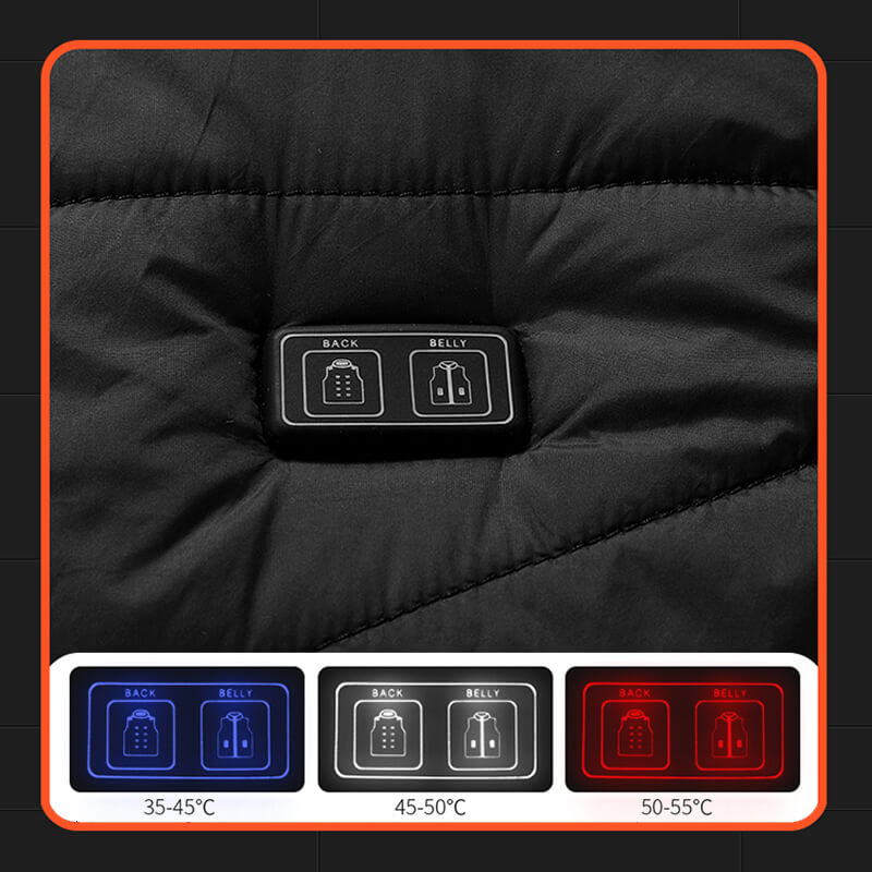 Gilet riscaldato in grafene | Zone riscaldanti ricaricabili tramite USB | Nero