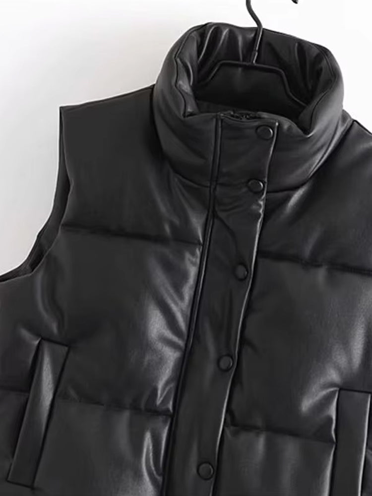 Gilet Smanicato da Donna in Pelle