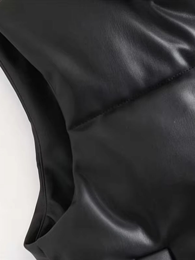 Gilet Smanicato da Donna in Pelle