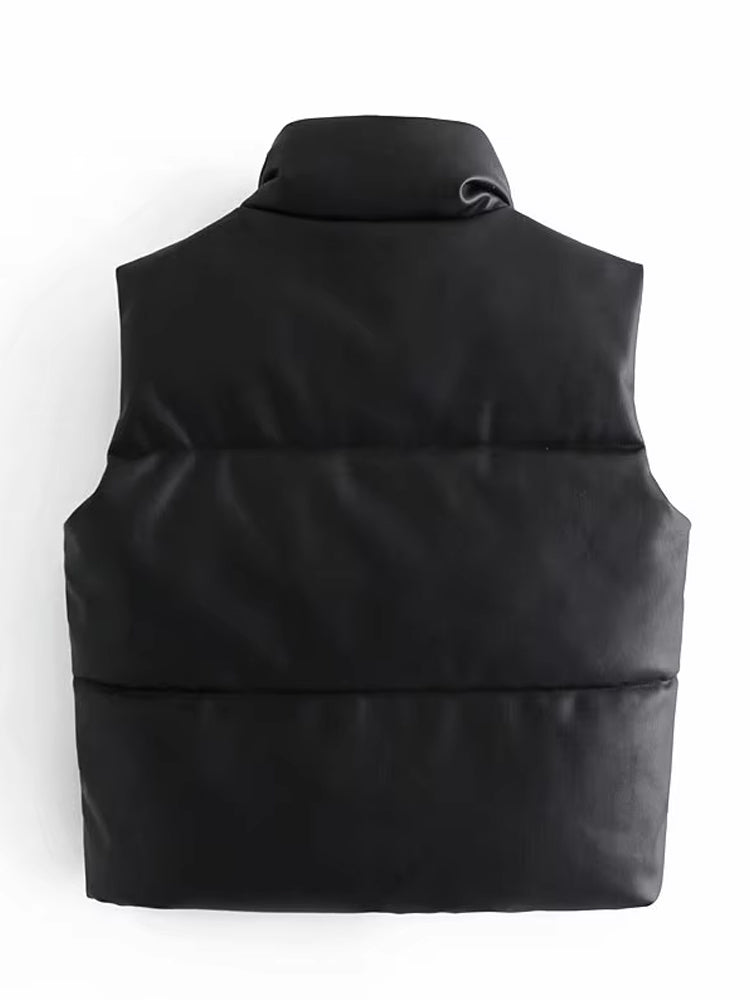 Gilet Smanicato da Donna in Pelle