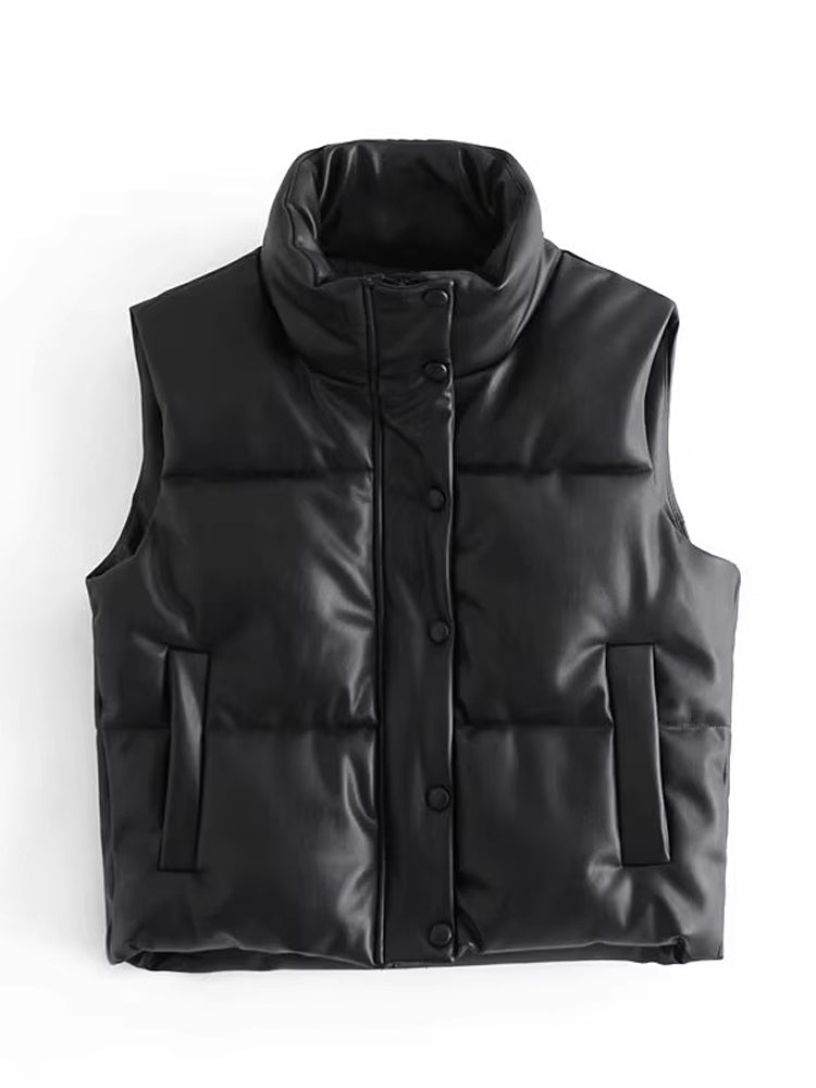 Gilet Smanicato da Donna in Pelle