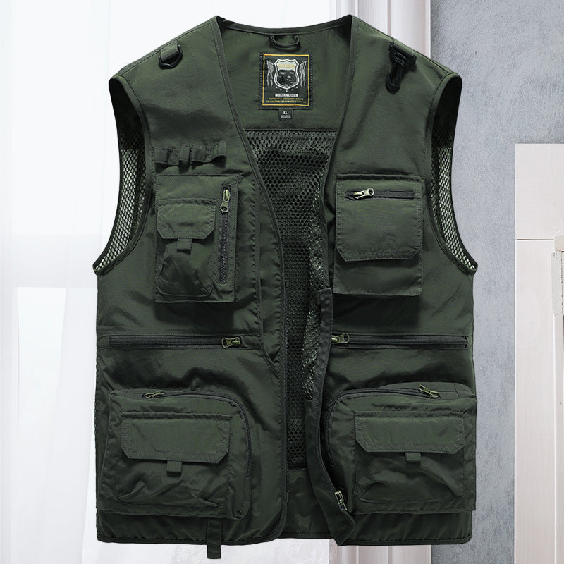 Gilet utility da uomo multitasche
