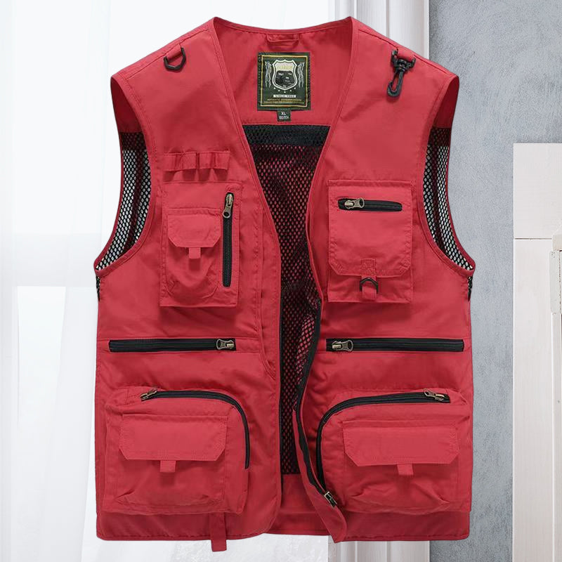 Gilet utility da uomo multitasche