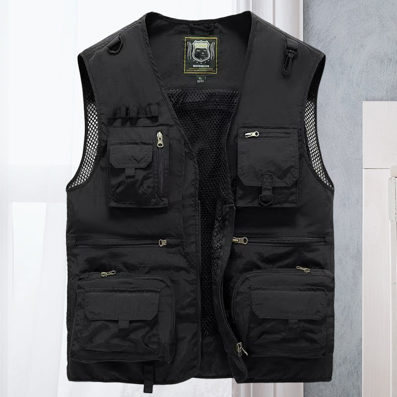 Gilet utility da uomo multitasche