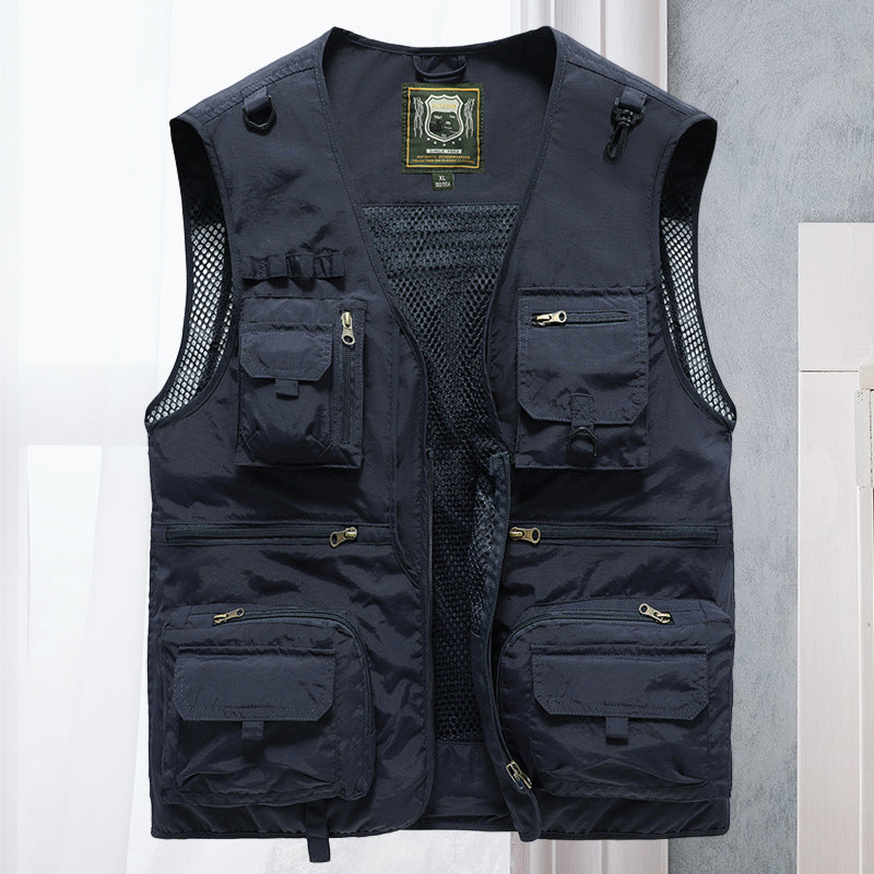 Gilet utility da uomo multitasche
