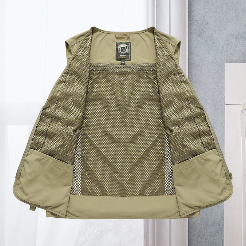 Gilet utility da uomo multitasche