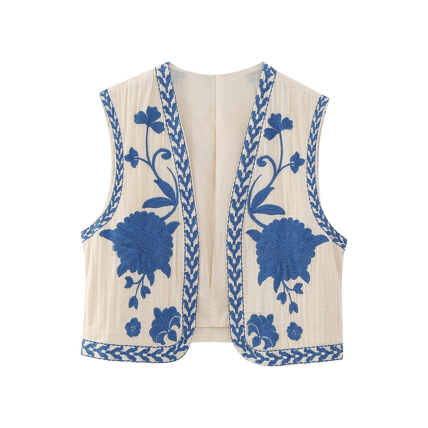 Gilet Vintage da Donna – Gilet Ricamato a Fiori, Elegante e Raffinato