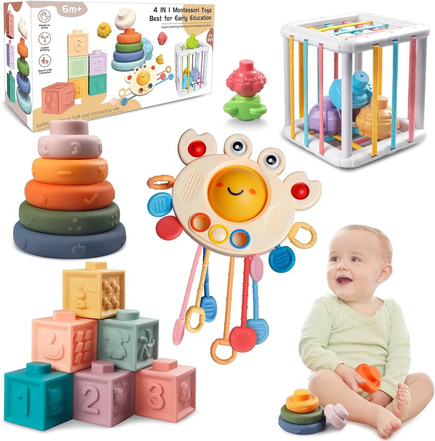 Giocattoli Sensoriali Montessori per Neonati