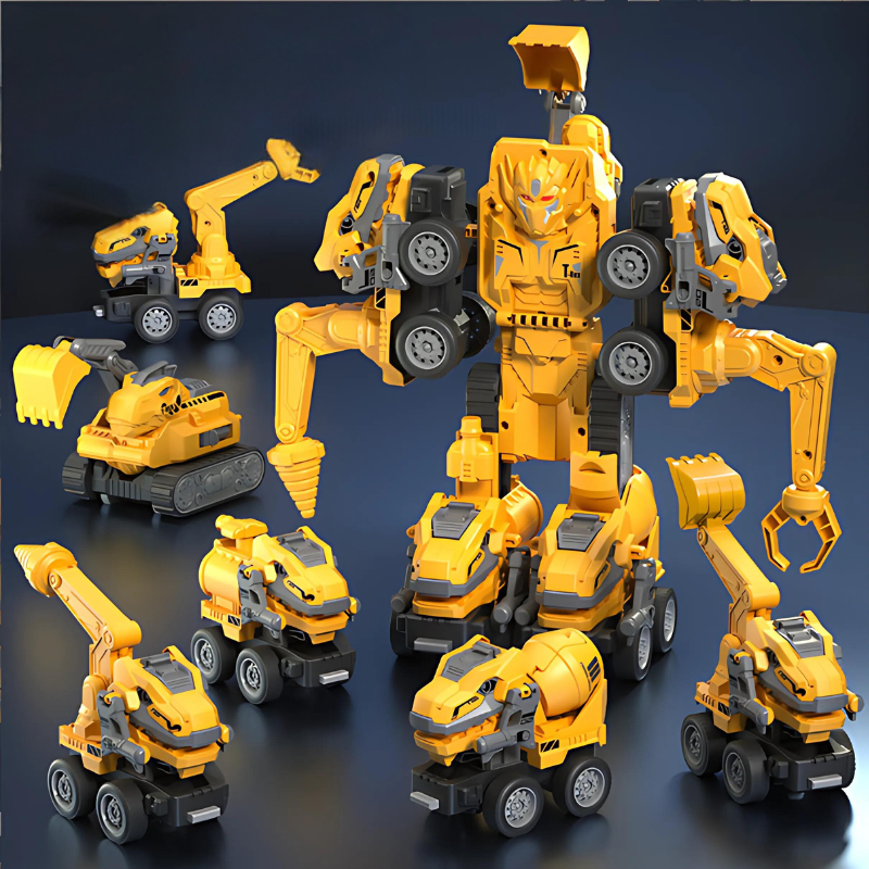 Giocattolo Robot da Cantiere Trasformabile 5 in 1 per Bambini