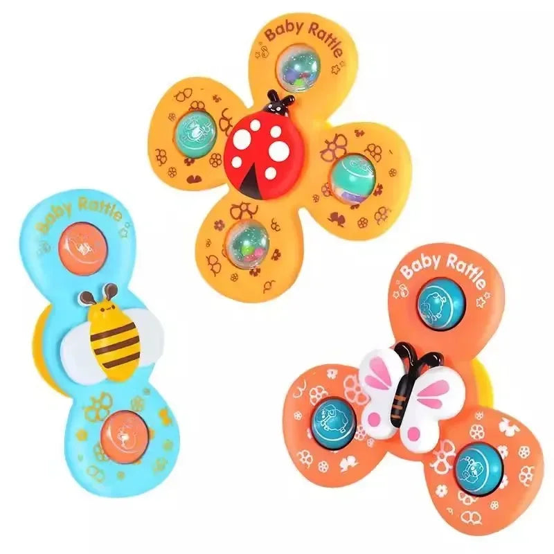 Giochi Spinner Sensoriali con Ventosa per Neonati (Set da 3 Pezzi)