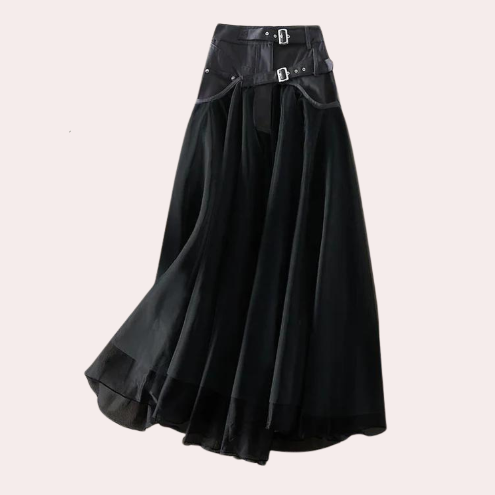 Gonna maxi da donna a vita alta con dettaglio fibbia