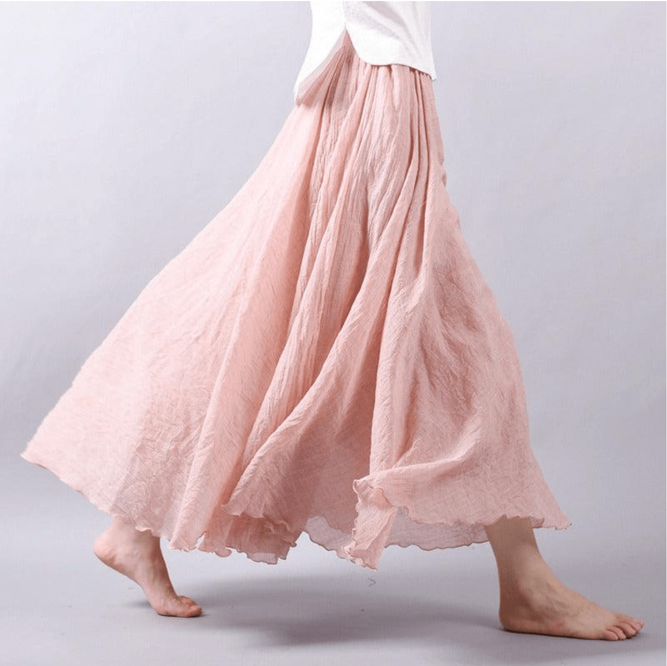 Gonna maxi in lino stile boho