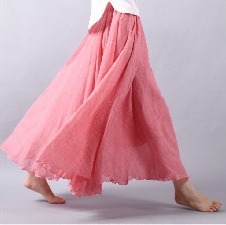 Gonna maxi in lino stile boho
