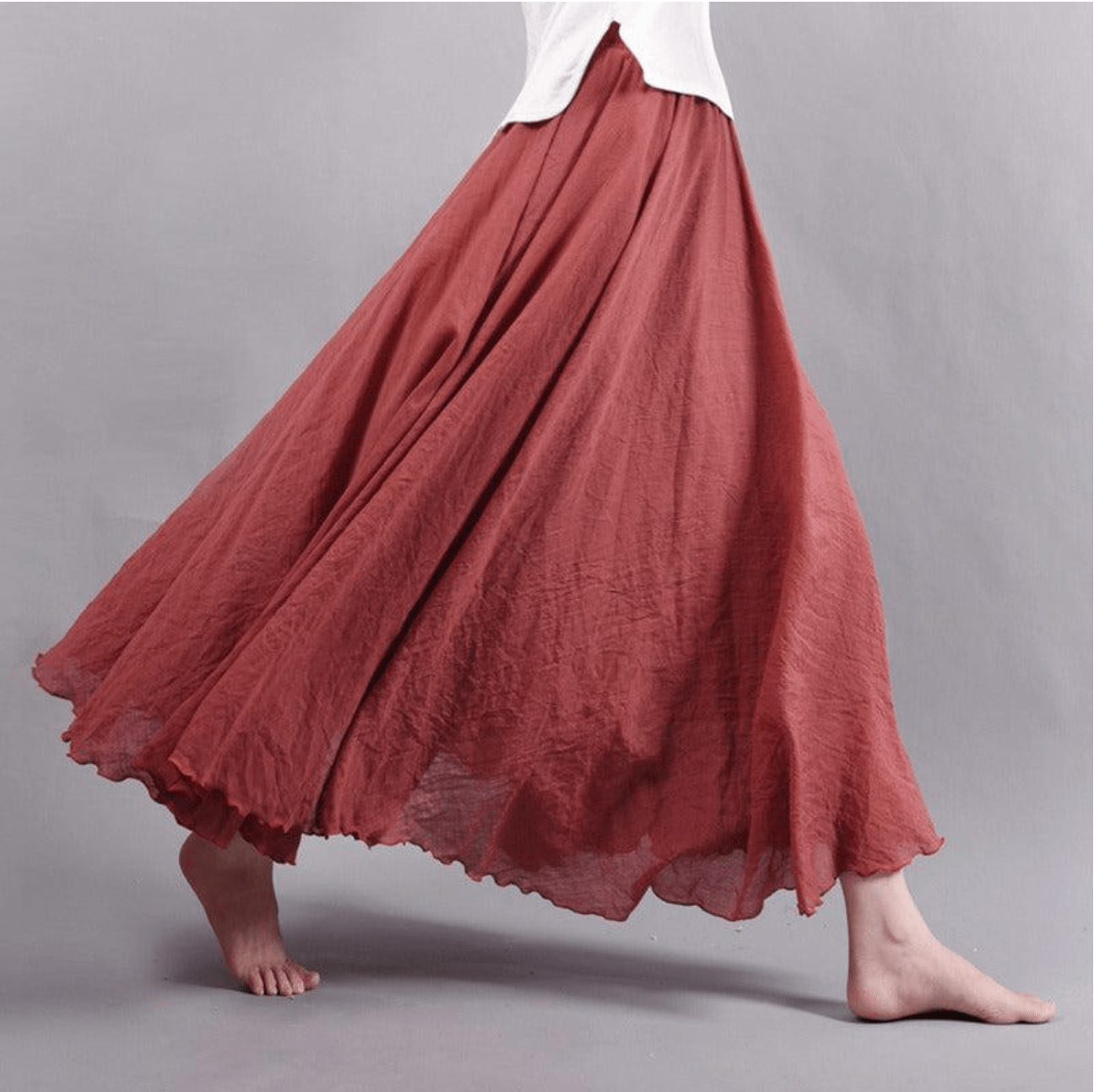 Gonna maxi in lino stile boho