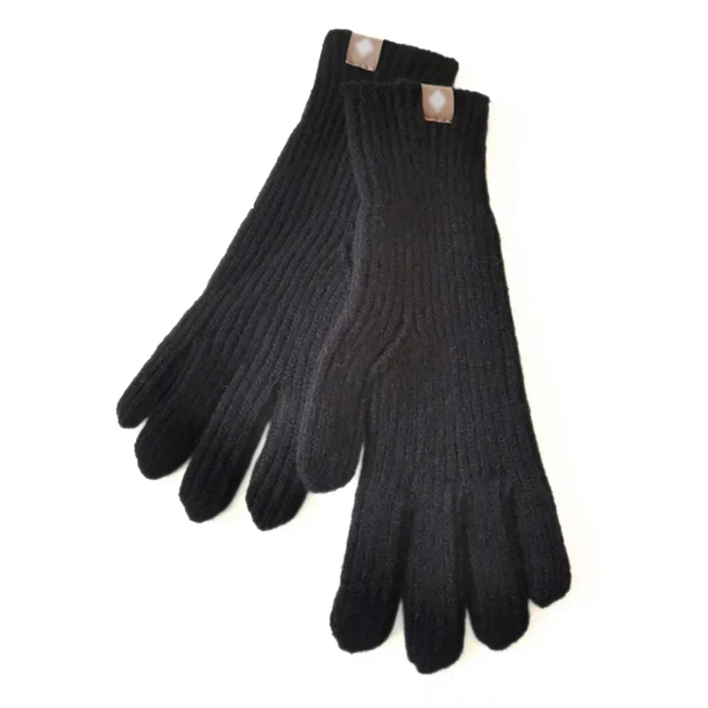 Guanti in maglia casual da donna