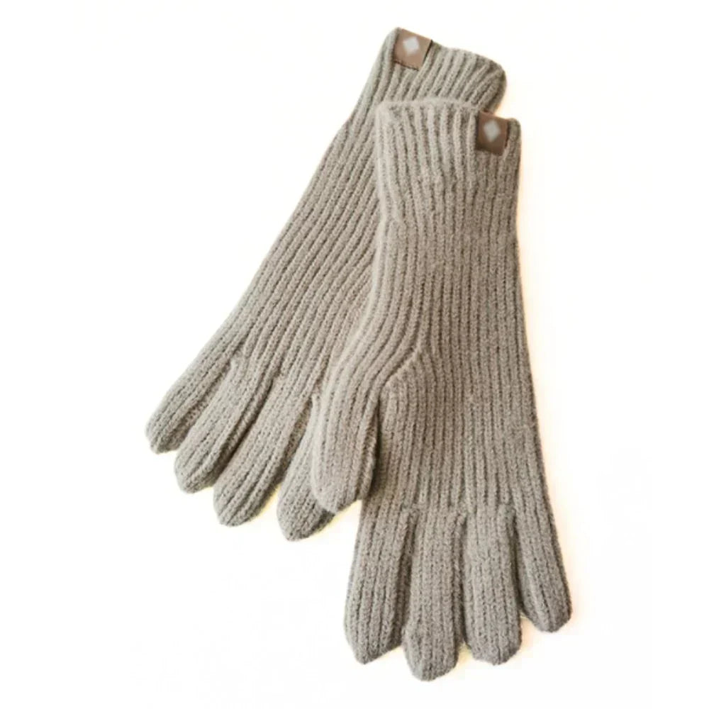 Guanti in maglia casual da donna