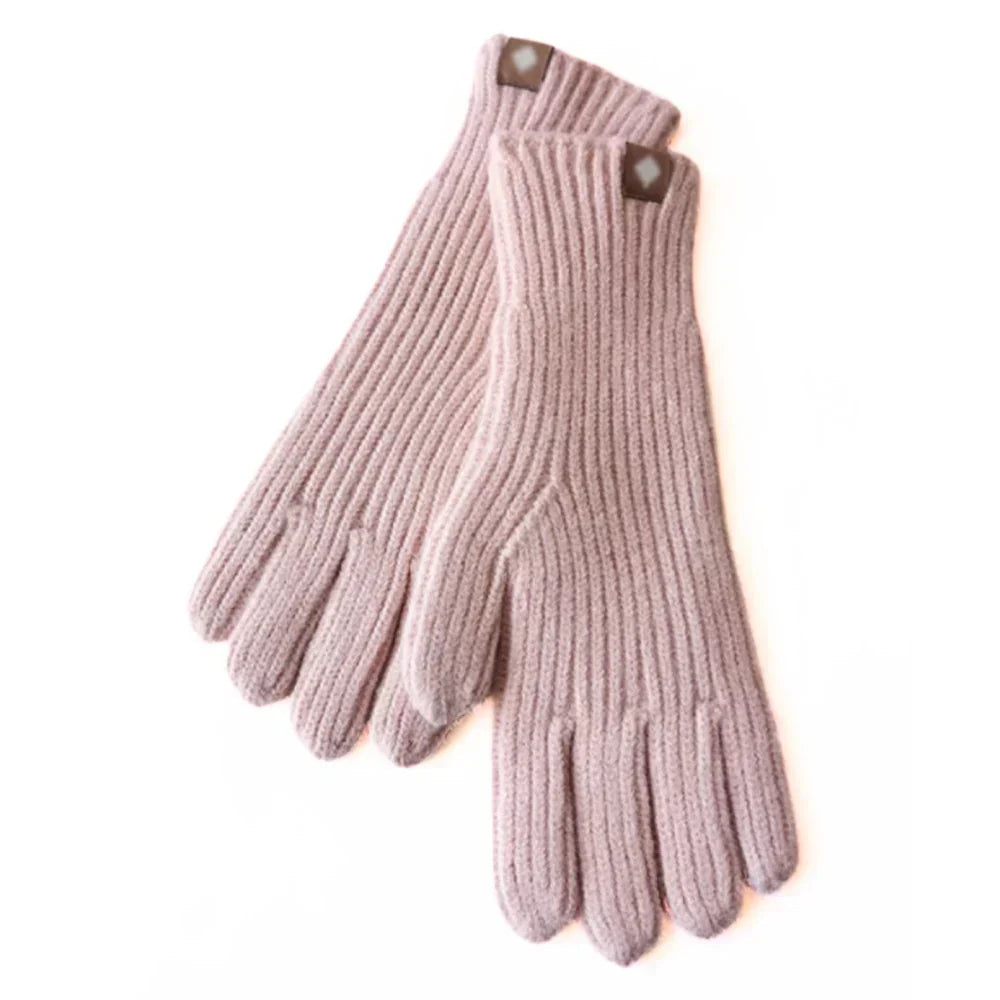 Guanti in maglia casual da donna