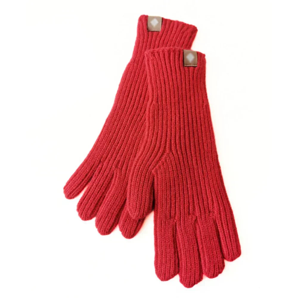 Guanti in maglia casual da donna