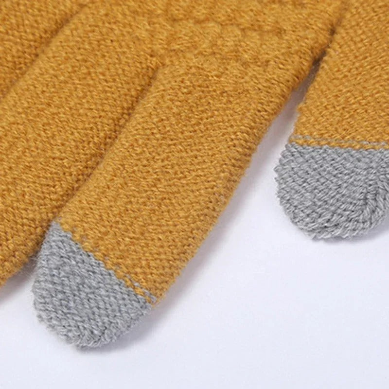 Guanti invernali da donna in maglia di cashmere