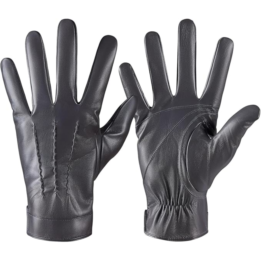 Guanti invernali in pelle compatibili con touchscreen