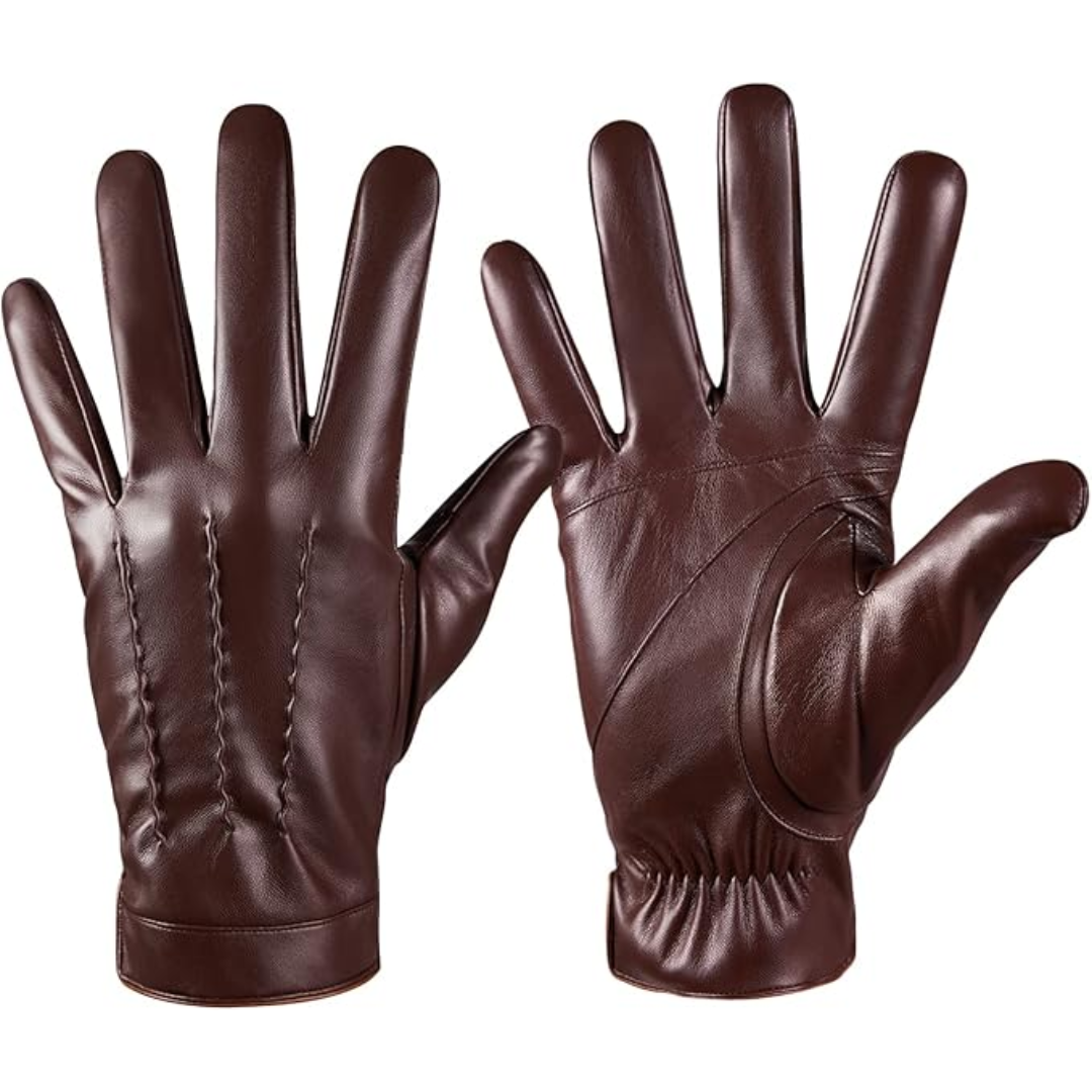Guanti invernali in pelle compatibili con touchscreen