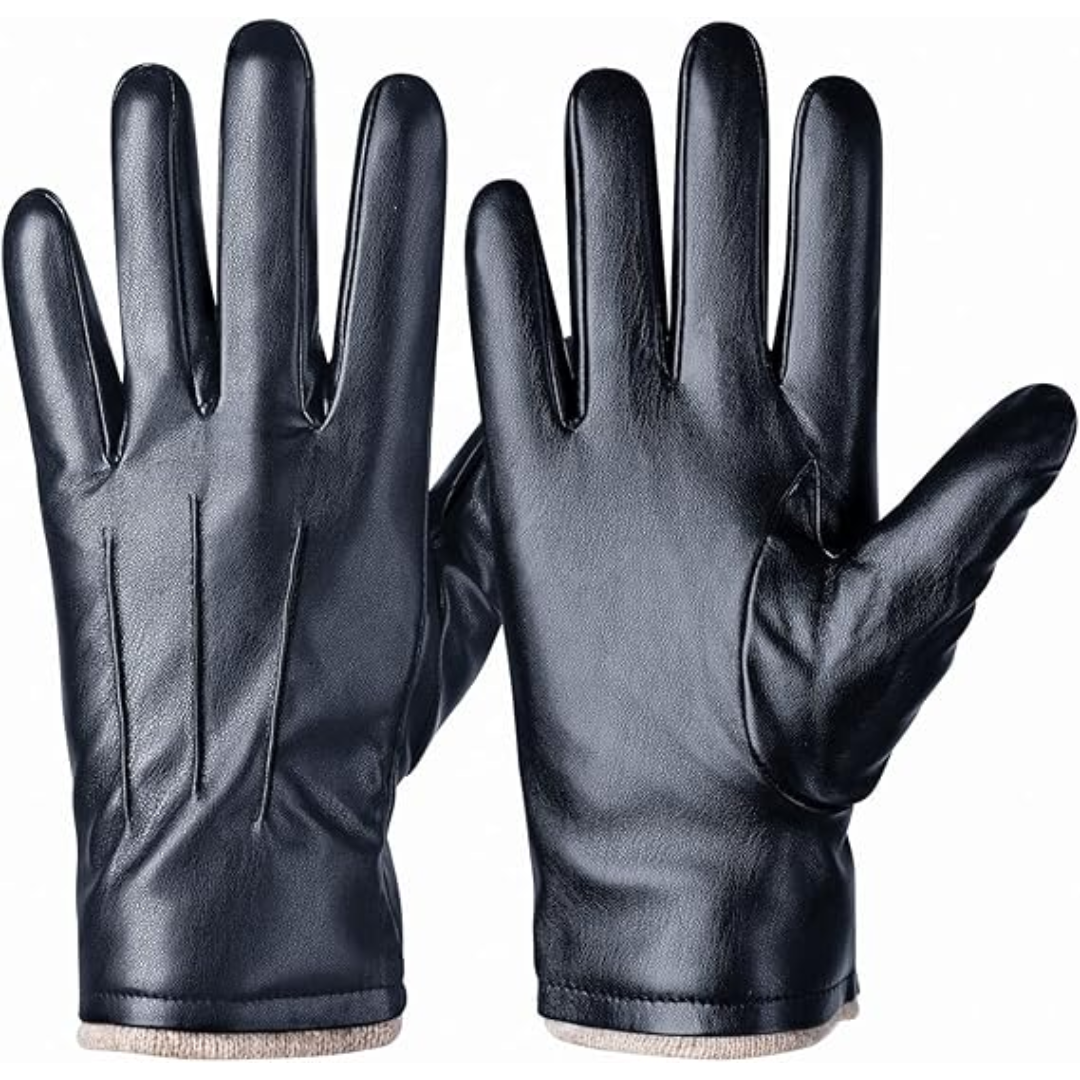 Guanti invernali in pelle per touchscreen