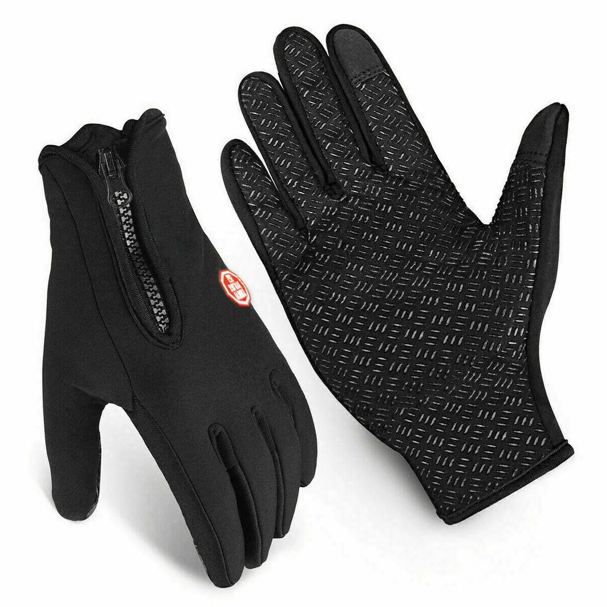 Guanti invernali riscaldabili con grip touchscreen e polsini con zip