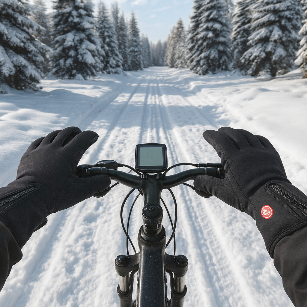 Guanti invernali riscaldabili con grip touchscreen e polsini con zip