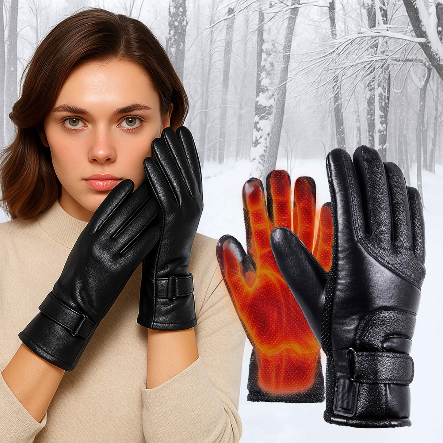 Guanti Riscaldabili da Donna – Guanti Invernali Termici e Impermeabili Touch Screen con Ricarica USB