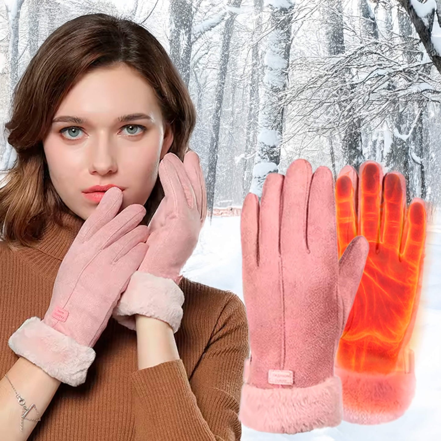 Guanti Riscaldabili da Donna – Guanti Invernali Termici e Impermeabili Touch Screen con Ricarica USB