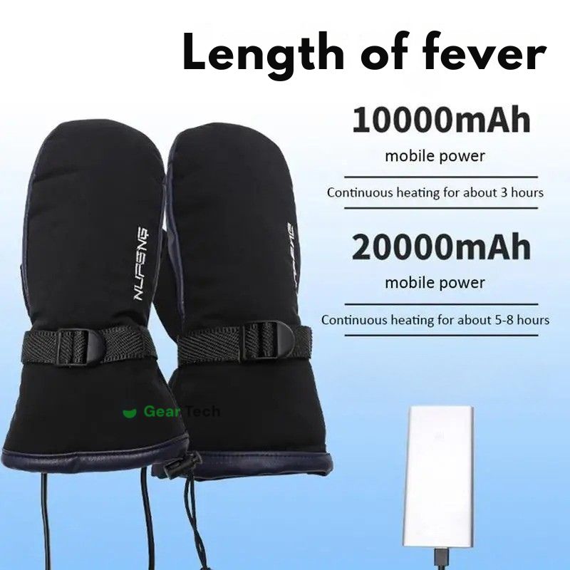 Guanti riscaldati elettrici USB | Plug-and-play, riscaldamento a doppio lato, design impermeabile, adatti per sci, escursionismo e protezione invernale quotidiana