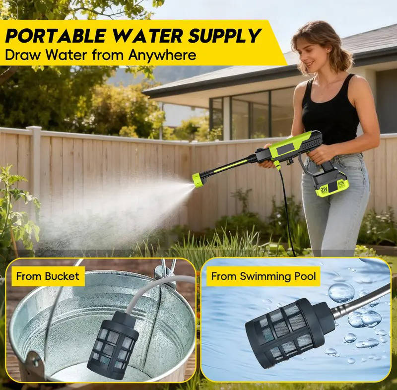 Idropulitrice a batteria per lavaggio auto, pulizia domestica e irrigazione del giardino