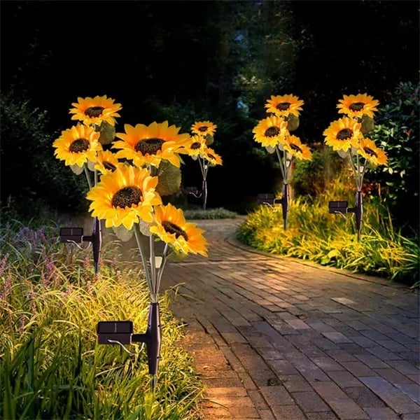 Illuminazione solare da giardino a forma di girasole