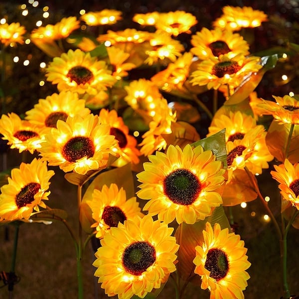 Illuminazione solare da giardino a forma di girasole