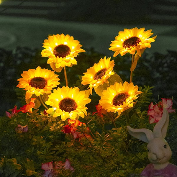 Illuminazione solare da giardino a forma di girasole