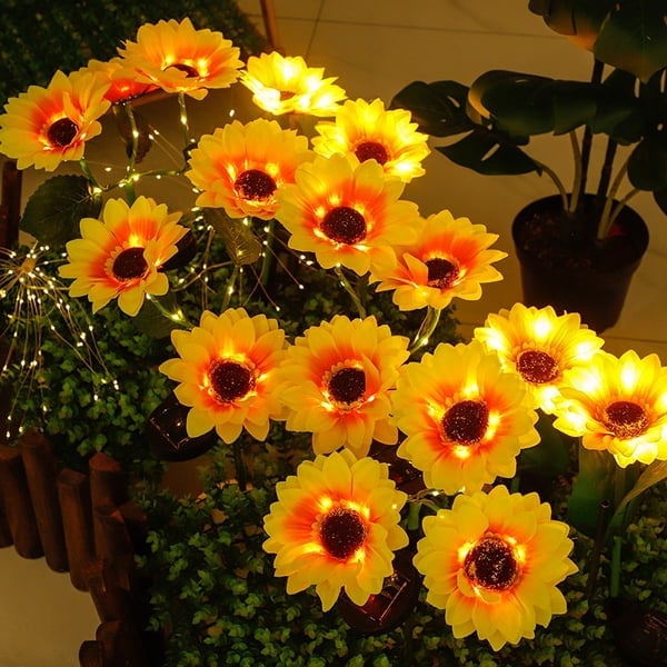 Illuminazione solare da giardino a forma di girasole