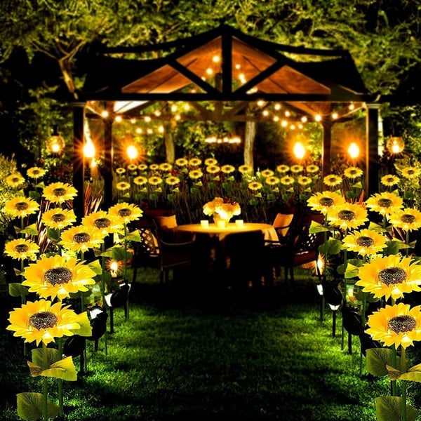 Illuminazione solare da giardino a forma di girasole