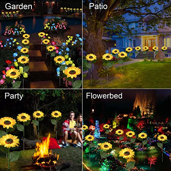 Illuminazione solare da giardino a forma di girasole