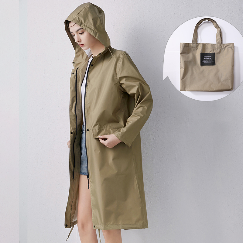 Impermeabile Lungo da Donna con Cappuccio