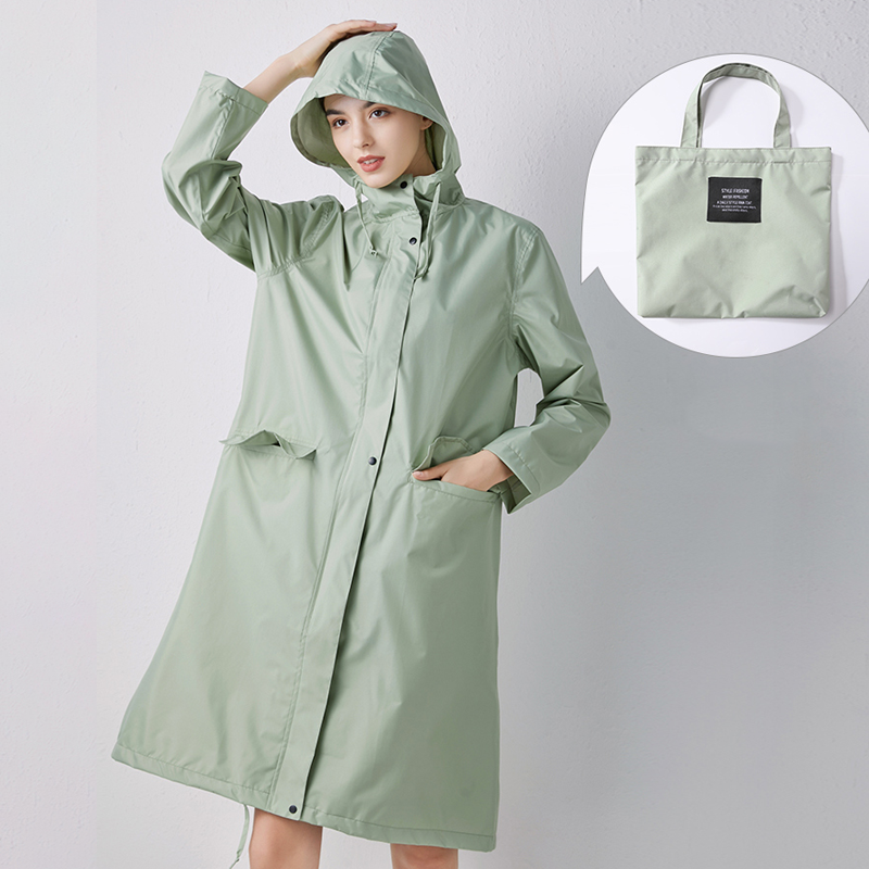 Impermeabile Lungo da Donna con Cappuccio
