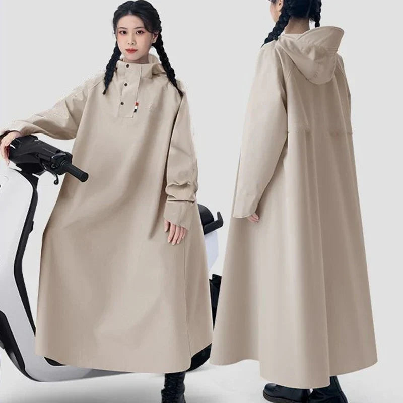 Impermeabile lungo unisex stile poncho in tessuto Oxford