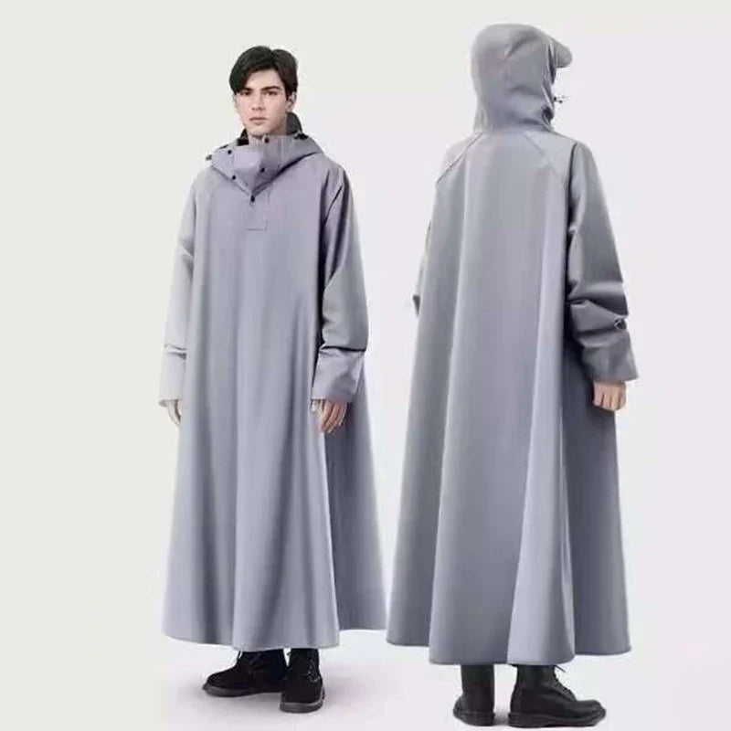 Impermeabile lungo unisex stile poncho in tessuto Oxford