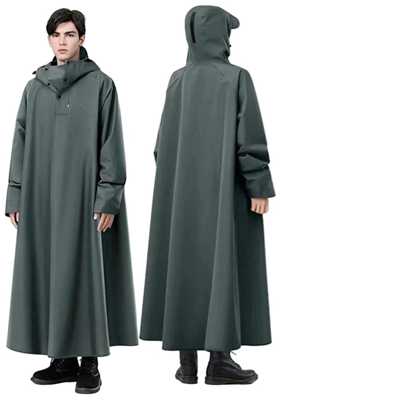 Impermeabile lungo unisex stile poncho in tessuto Oxford