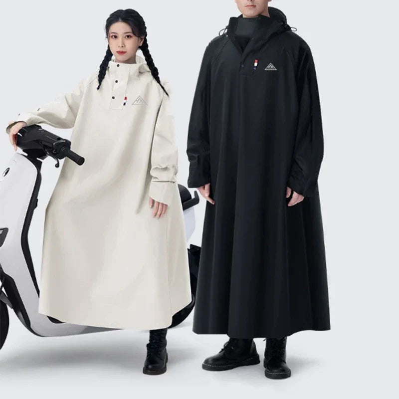 Impermeabile lungo unisex stile poncho in tessuto Oxford