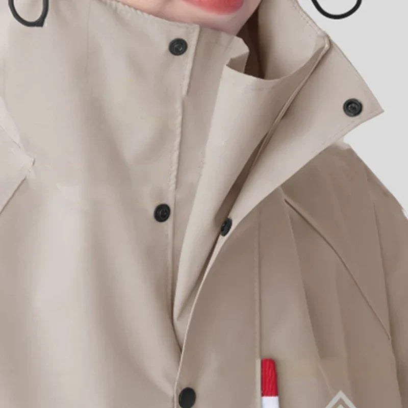 Impermeabile lungo unisex stile poncho in tessuto Oxford